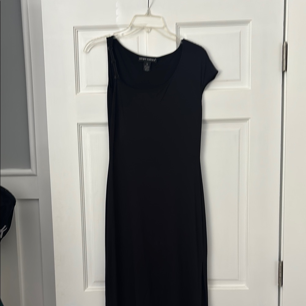 Sergio Valente Black Sheath Dress One Shoulder